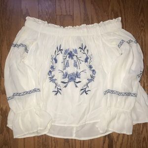 American Eagle Off Shoulder Long Sleeve Blouse